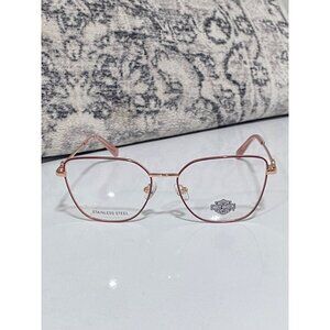 NEW Harley Davidson Shiny Rose Gold stainless Steel Eye Glasses